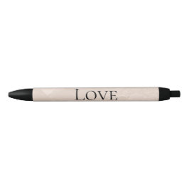 Chique Parel Glam Beige Roze Trouw   Zwarte Inkt Pen