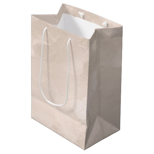 Chique Parel Glam Ivoor Blush Bruiloft Medium Cadeauzakje (Voorkant Gekanteld)