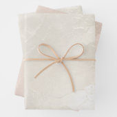 Chique parel witte glam ivoor roze wedding   inpakpapier vel (In situ)