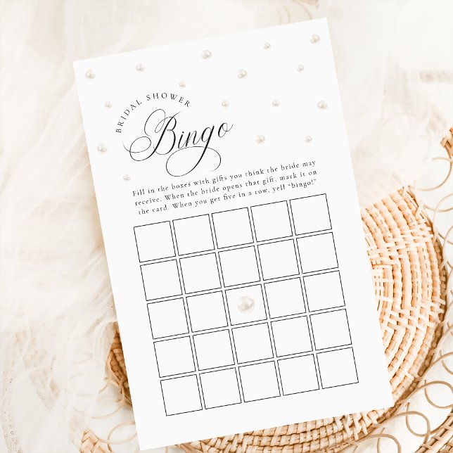 Chique Parels Bruidsfeest Cadeau Bingo Spel (Creator heeft geüpload)