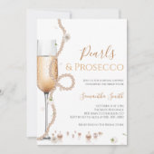 Chique parels en Prosecco Vrijgezellenfeest Kaart (Voorkant)