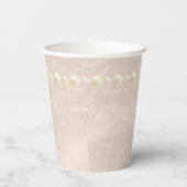 Chique parels Glam ivoor blozen Bruiloft Papieren Bekers (Achterkant)