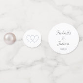 Chique Parels & Harten op Zwarte & Witte Bruiloft Confetti (Voorkanten)