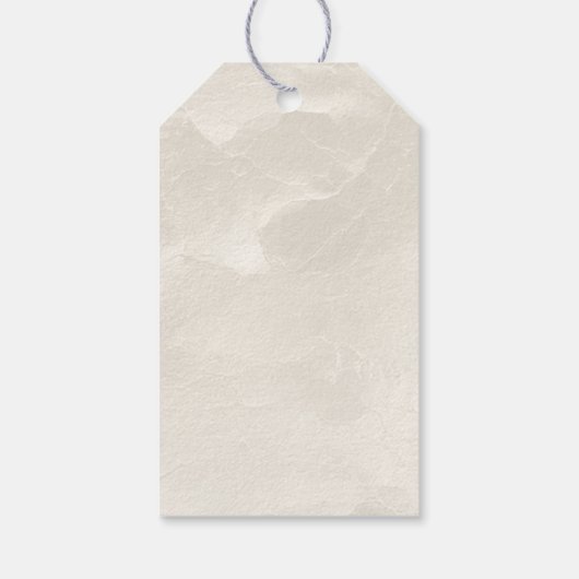 Chique parelwitte glamour bruiloft bruidsfeest cadeaulabel (Achterkant)