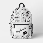 Chique Parijs-geïnspireerd met gedurfde grafische  Bedrukte Rugzak (Voorkant)