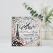 Chique Parijs Sweet 16 Feest Kaart (Staand voorkant)