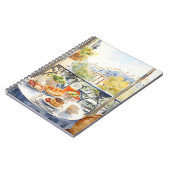 Chique Parijse Cafe aquarel illustratie Notitieboek (Linkerzijde)