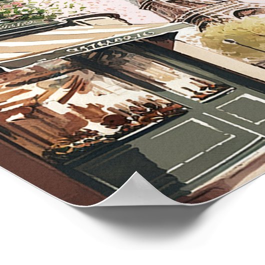 Chique Parijse Cafe Eiffeltoren Parijs Frankrijk W Poster (Hoek)