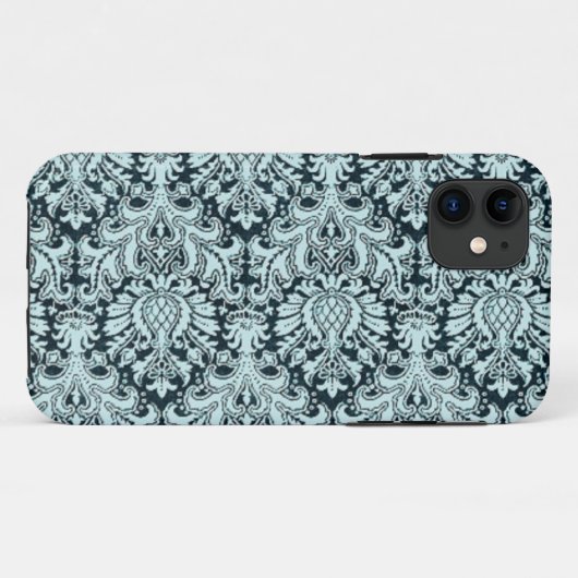 chique Paris Aqua blauw Damask iphone5 hoesje (Achterkant (horizontaal))
