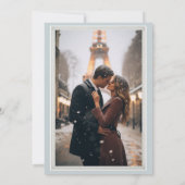 Chique Paris Eiffel Tower Powder Blue Save the Dat Save The Date (Achterkant)