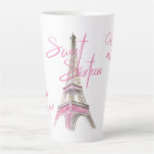 Chique Paris Eiffeltoren Gepersonaliseerde Sweet S Latte Mok (Voorkant)