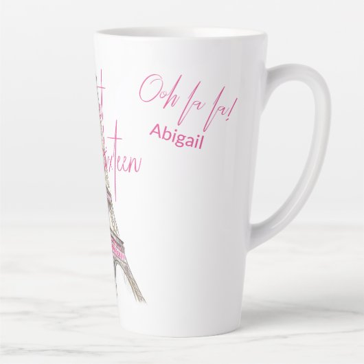 Chique Paris Eiffeltoren Gepersonaliseerde Sweet S Latte Mok (Rechts)