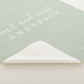 chique Pas getrouwd de heer pastel green monogram Sherpa Deken (3/4)