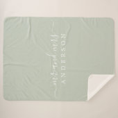 chique Pas getrouwd de heer pastel green monogram Sherpa Deken (Voorkant (horizontaal))