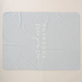 Chique Pasgetrouwd Mr Mrs Ijsblauw Monogram Sherpa Deken (Voorkant (horizontaal))
