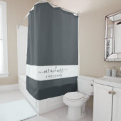 Chique pasgetrouwde meneer mevrouw zwart-wit monog douchegordijn (In situ)