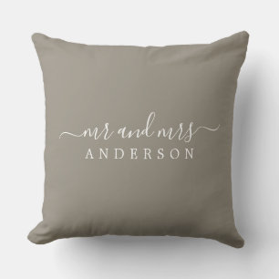 Chique pasgetrouwde Mr Mrs Gray monogram Kussen