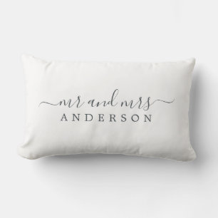 Chique pasgetrouwde Mr Mrs zwart wit monogram Kussen
