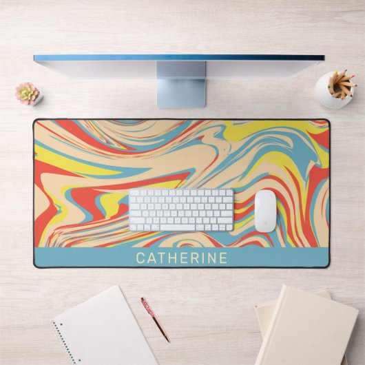 Chique pastel blauw golvend bureaumat (Kantoor 1)