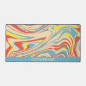 Chique pastel blauw golvend bureaumat (Voorkant)