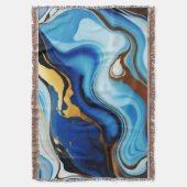 Chique Pastel blauw goud Faux Marmer Deken (Voorkant Verticaal)