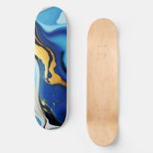 Chique Pastel blauw goud Faux Marmer Persoonlijk Skateboard (Voorkant)