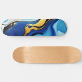 Chique Pastel blauw goud Faux Marmer Persoonlijk Skateboard (Horizontaal)