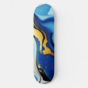 Chique Pastel blauw goud Faux Marmer Persoonlijk Skateboard