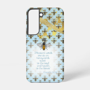 Chique Pastel Blauwe Gouden Bij Matrix Bijbel Koni Samsung Galaxy Hoesje