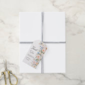 Chique Pastel Blush Witte Blauwe Bloemachtige Brui Cadeaulabel (Met Touw)