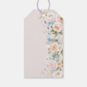 Chique Pastel Blush Witte Blauwe Bloemachtige Brui Cadeaulabel (Achterkant)