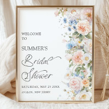 Chique Pastel Blush Witte Blauwe Bloemachtige Brui