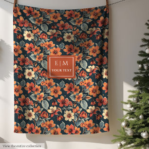 Chique pastel groene deken met herfstbloemen