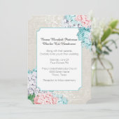 Chique Pastel Hydrangeas bruiloft uitnodiging (Staand voorkant)