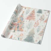 Chique Pastel Kerstboom Inpakpapier  (Uitgerold)