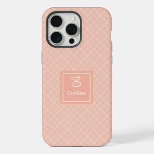 Chique Pastel Koraal iPhone Hoesje Trendy Aangepas 15 Pro Max Case