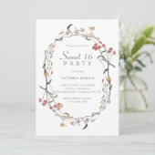 Chique pastel minimalistische wilde bloemen zoet 1 kaart (Staand voorkant)