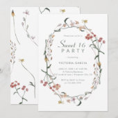 Chique pastel minimalistische wilde bloemen zoet 1 kaart (Voorkant / Achterkant)