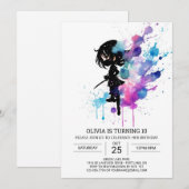 Chique Pastel Ninja Meisje Verjaardag Kaart (Voorkant / Achterkant)