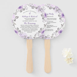 Chique pastel Paarse bloemenbruiloft programma Han Handwaaier