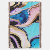 Chique Pastel paarse roze blauw goud Faux Marble Deken (Voorkant Verticaal)