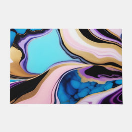 Chique Pastel paarse roze blauw goud Faux Marble Deurmat