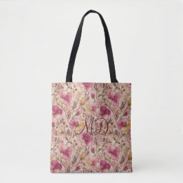 Chique Pastel Patchwork Bloemmotief Tote Bag