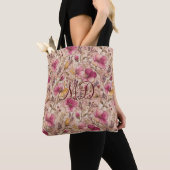 Chique Pastel Patchwork Bloemmotief Tote Bag (Dichtbij)