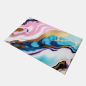 Chique Pastel roze blauw paarse gouden Faux Marble Deurmat (Schuin)