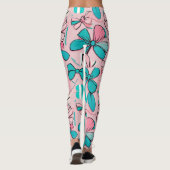 Chique pastel roze bogen Valentijn's Day monogram Leggings (Achterkant)