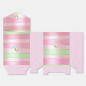 Chique pastel roze en groen gestreept bedankdoosjes (Ongevouwen)