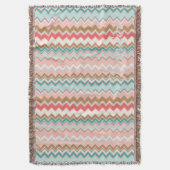 Chique pastel roze mint chevron aangepaste monogra deken (Voorkant Verticaal)