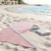 Chique Pastel Roze Moderne Geometrische Aangepaste Strandlaken