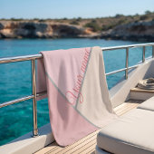 Chique Pastel Roze Moderne Geometrische Aangepaste Strandlaken